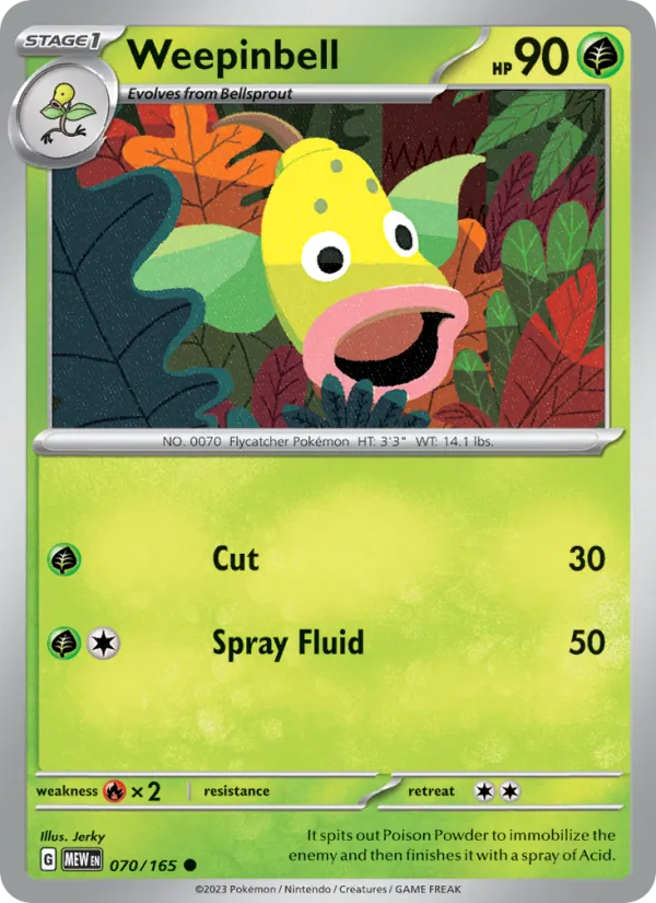 Kartu Weepinbell dari 151, nomor 070/165