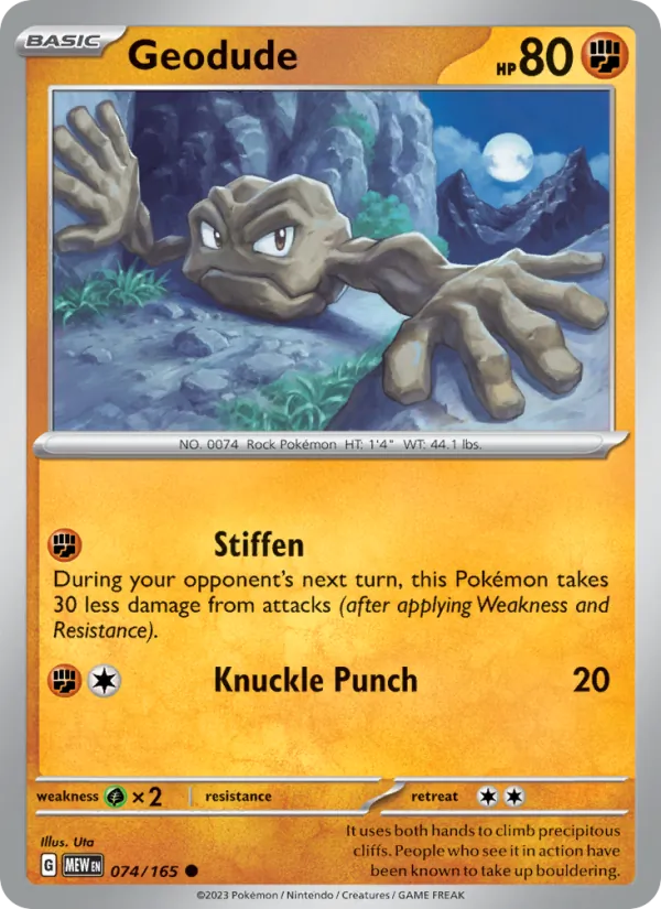 Kaart Geodude uit 151, nummer 074/165
