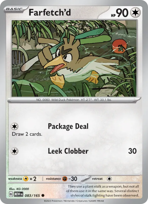 Kartu Farfetch'd dari 151, nomor 083/165