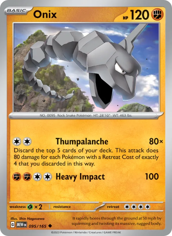 Kaart Onix uit 151, nummer 095/165