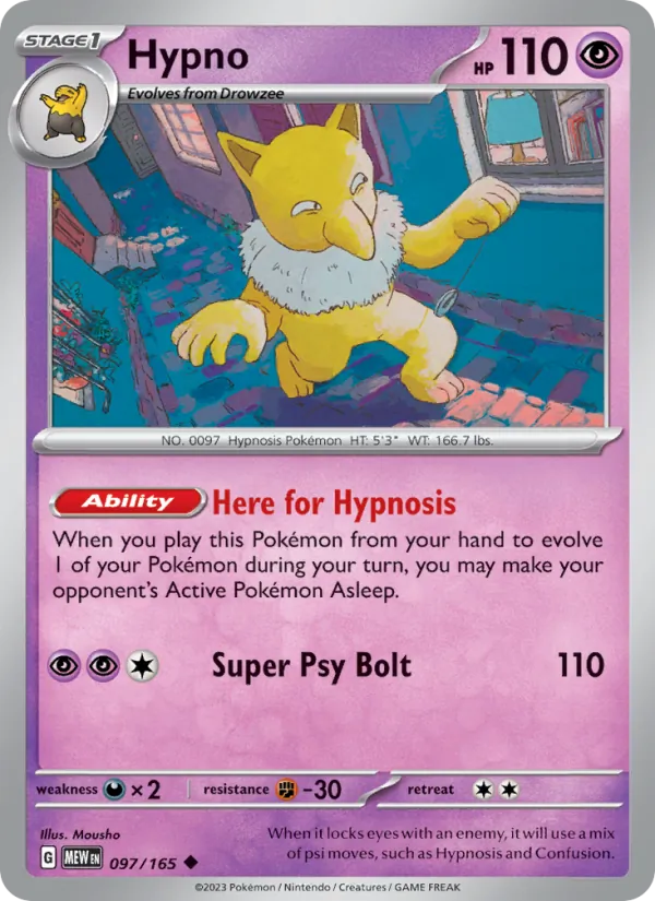 Kartu Hypno dari 151, nomor 097/165