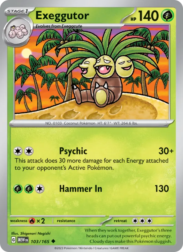 Kartu Exeggutor dari 151, nomor 103/165