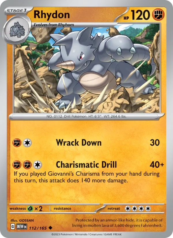 Kartu Rhydon dari 151, nomor 112/165