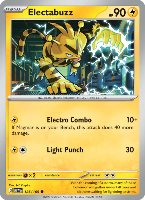 Kartu Electabuzz dari 151, nomor 125/165