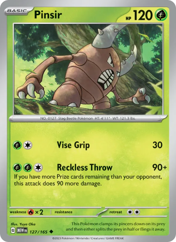 Kartu Pinsir dari 151, nomor 127/165