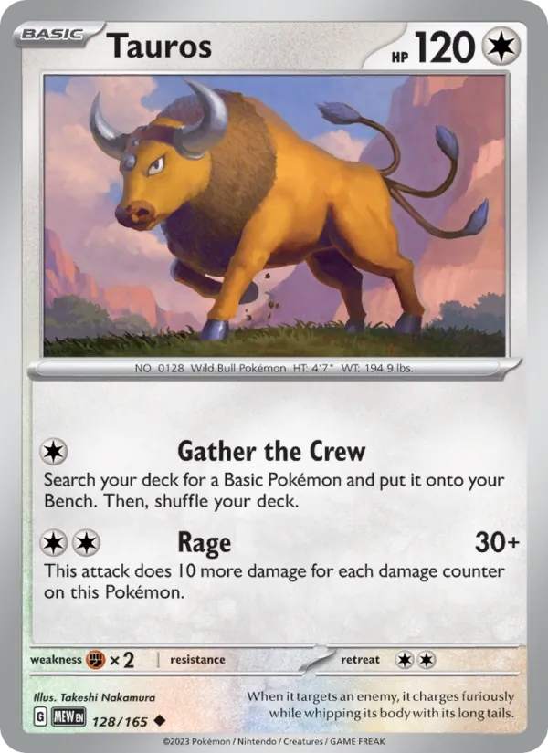Kartu Tauros dari 151, nomor 128/165