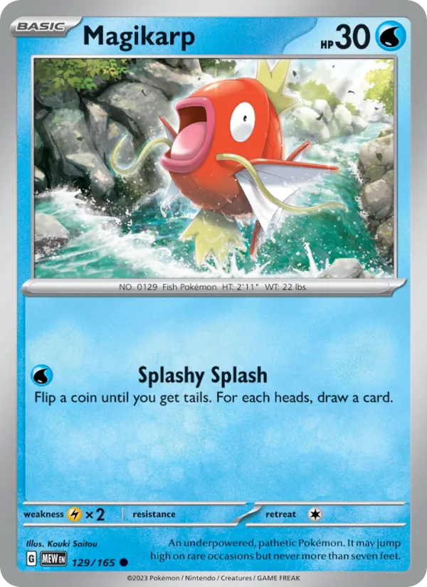 Kaart Magikarp uit 151, nummer 129/165