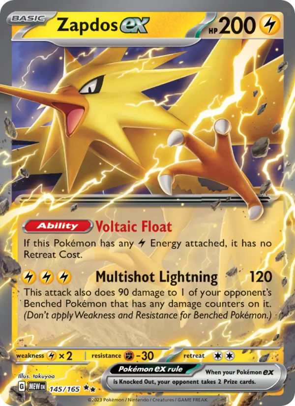 Kartu Zapdos ex dari 151, nomor 145/165
