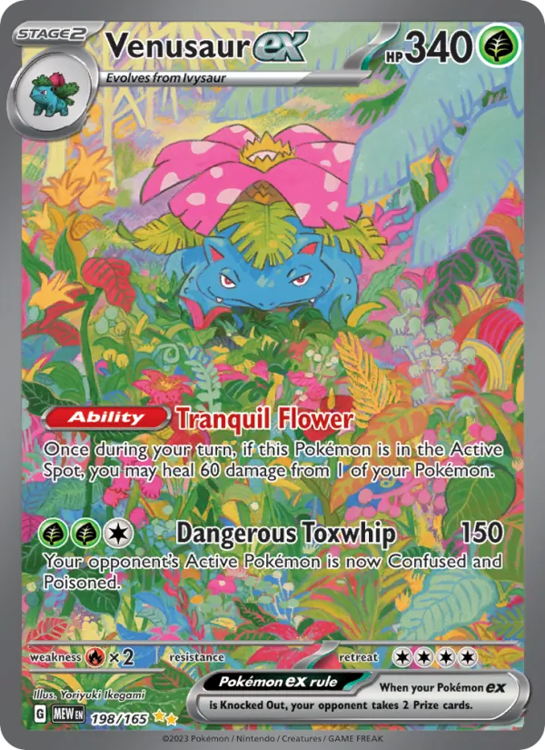 Venusaur ex card from 151, number 198/165