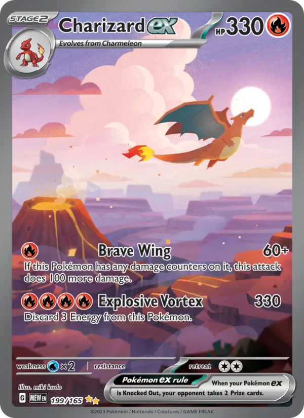 Charizard ex card from 151, number 199/165