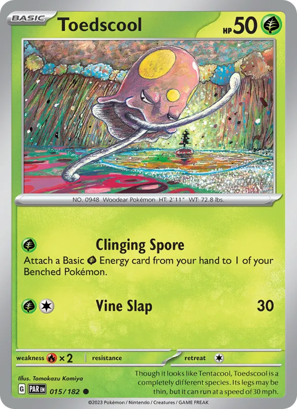 Toedscool card from Paradox Rift, number 015/182