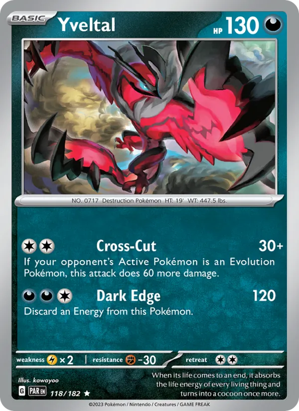 Kartu Yveltal dari Paradox Rift, nomor 118/182