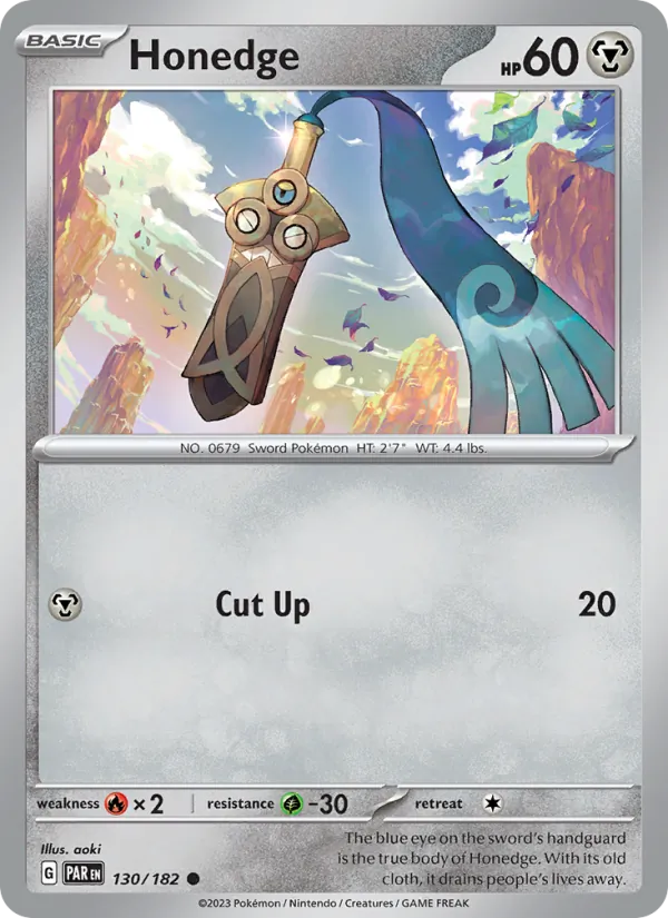 Kartu Honedge dari Paradox Rift, nomor 130/182