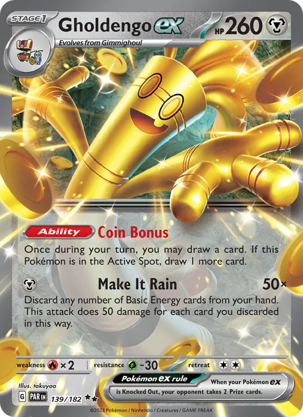 Kartu Gholdengo ex dari Paradox Rift, nomor 139/182