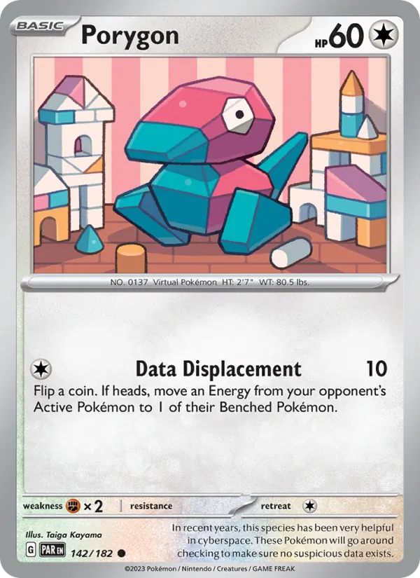 Kartu Porygon dari Paradox Rift, nomor 142/182
