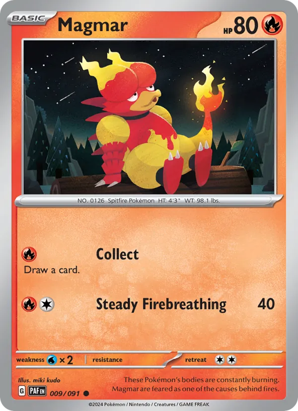 Kartu Magmar dari Paldean Fates, nomor 009/91