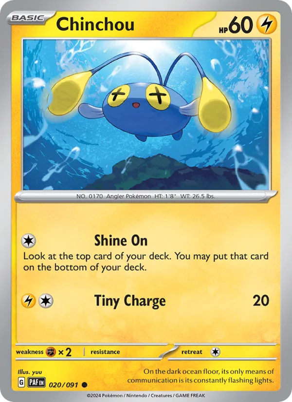 Kartu Chinchou dari Paldean Fates, nomor 020/91