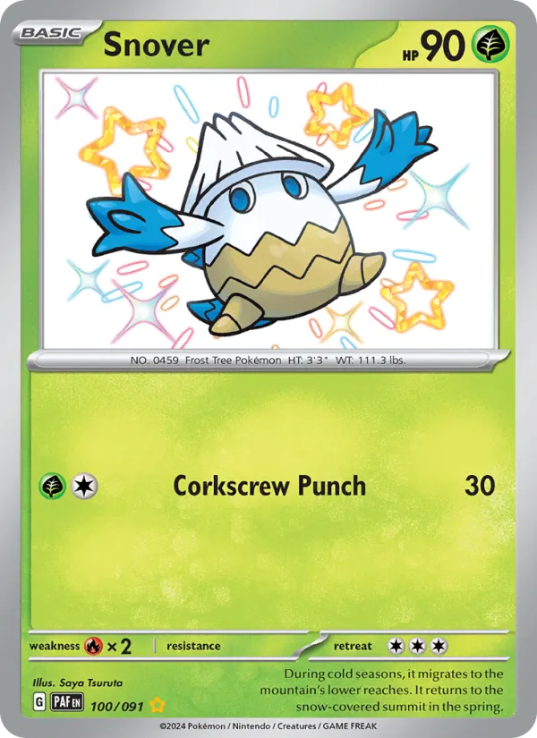 Kartu Snover dari Paldean Fates, nomor 100/91