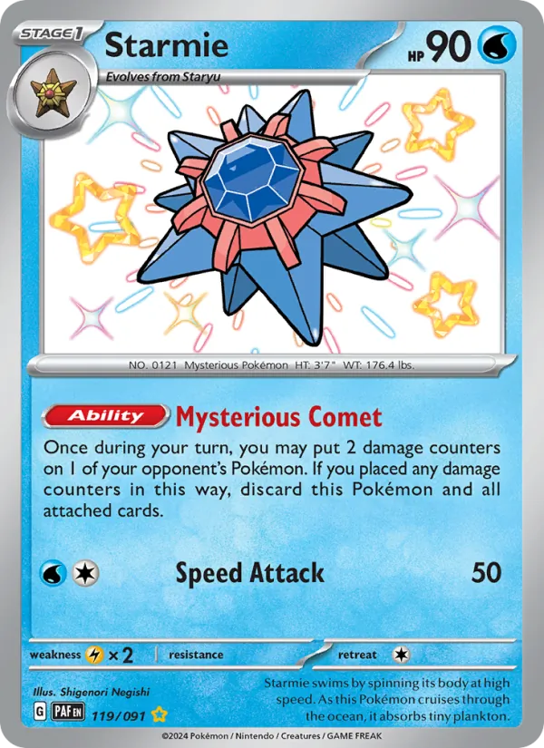Starmie card from Paldean Fates, number 119/91