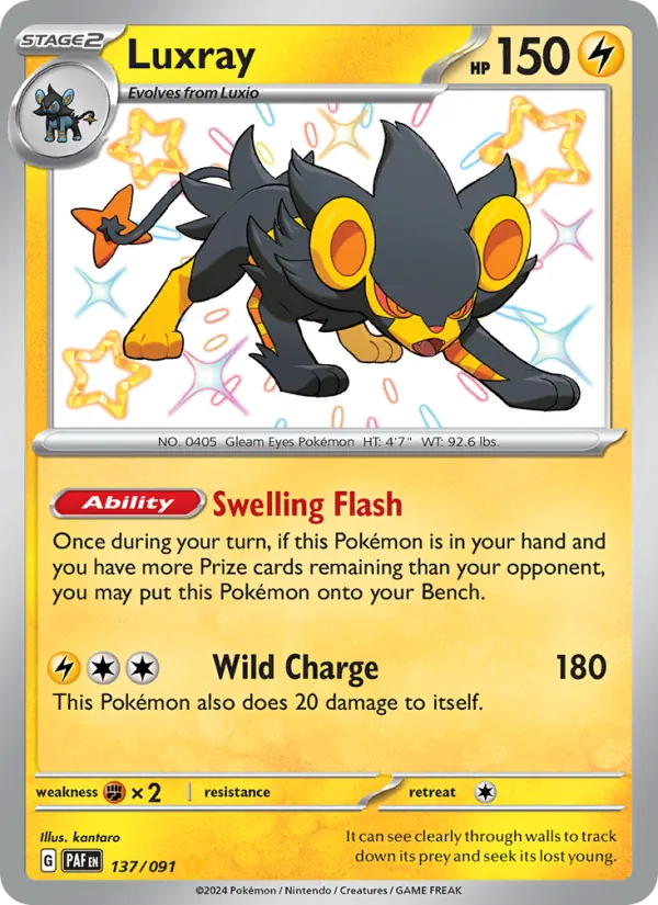 Luxray card from Paldean Fates, number 137/91