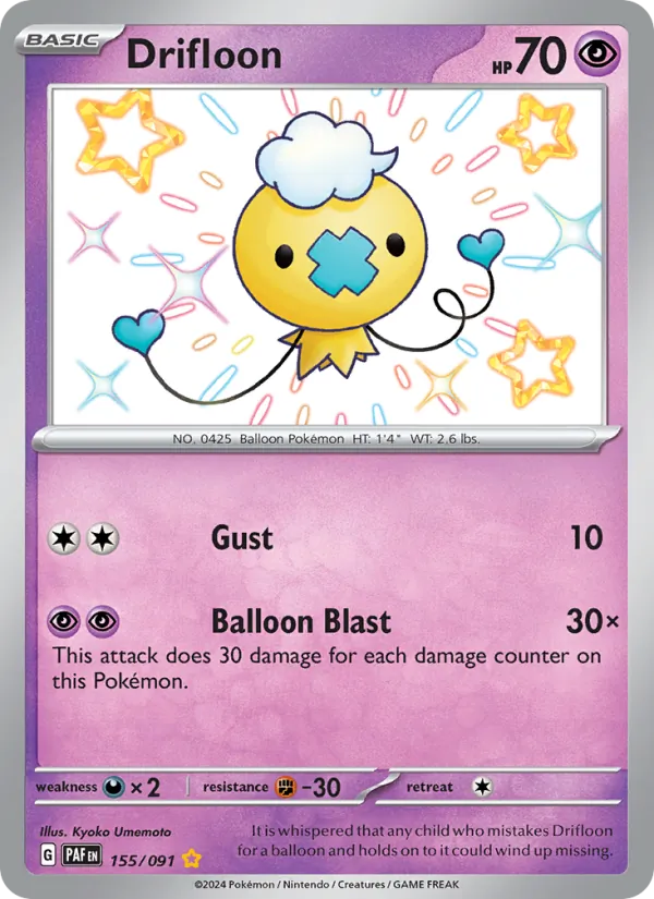Kaart Drifloon uit Paldean Fates, nummer 155/91