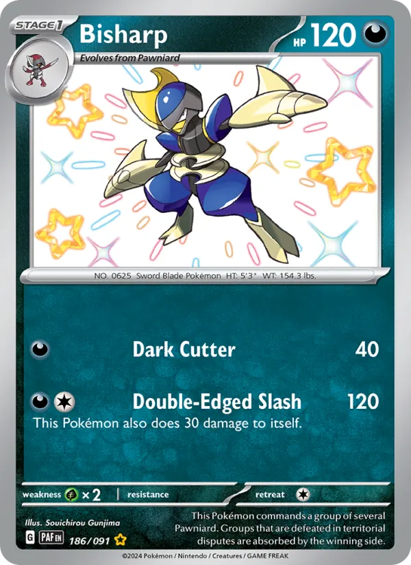 Kartu Bisharp dari Paldean Fates, nomor 186/91
