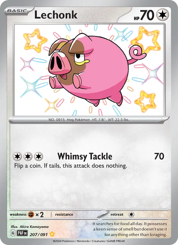 Lechonk card from Paldean Fates, number 207/91