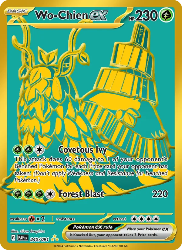 Wo-Chien ex card from Paldean Fates, number 240/91