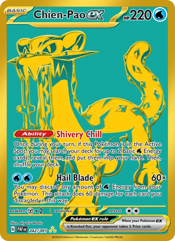 Chien-Pao ex card from Paldean Fates, number 242/91
