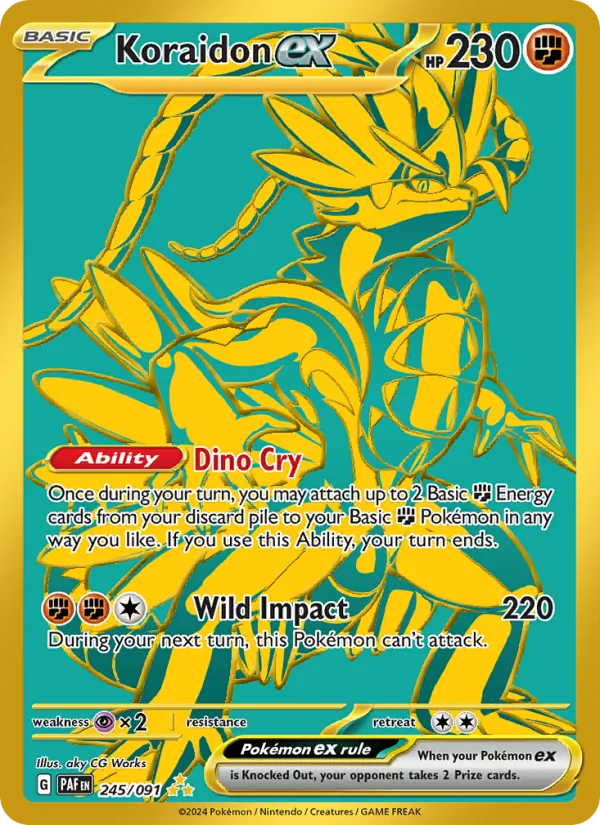 Koraidon ex card from Paldean Fates, number 245/91