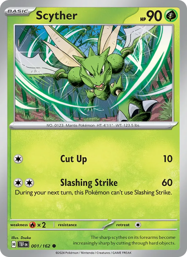 Kartu Scyther dari Temporal Forces, nomor 001/162