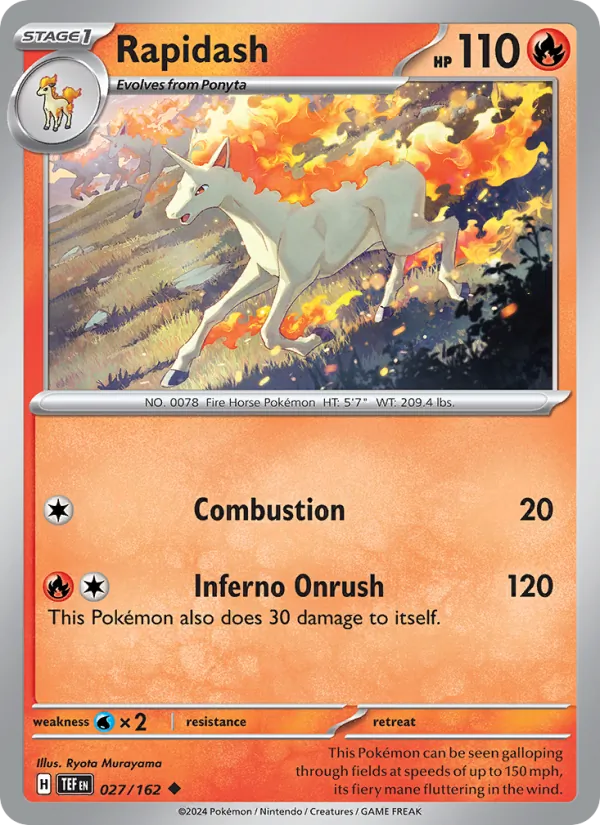 Kartu Rapidash dari Temporal Forces, nomor 027/162