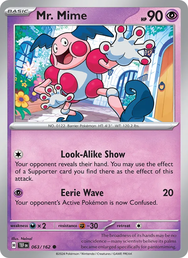 Kaart Mr. Mime uit Temporal Forces, nummer 063/162