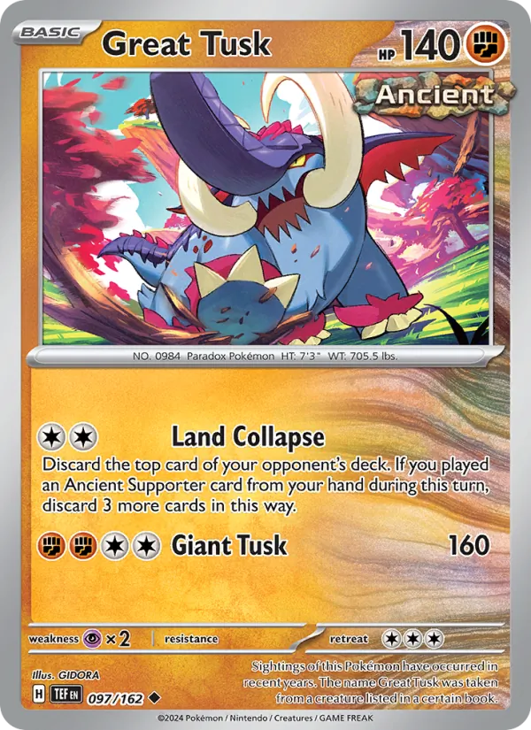 Kartu Great Tusk dari Temporal Forces, nomor 097/162