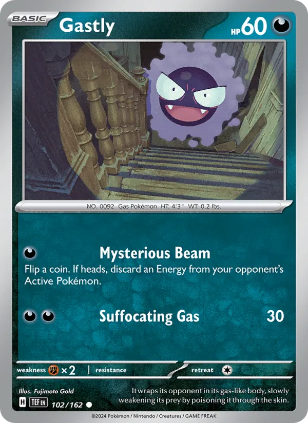 Kartu Gastly dari Temporal Forces, nomor 102/162