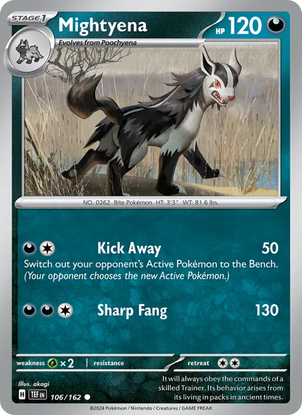 Kaart Mightyena uit Temporal Forces, nummer 106/162