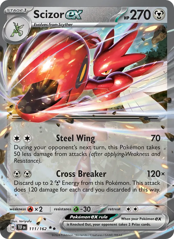 Kaart Scizor ex uit Temporal Forces, nummer 111/162
