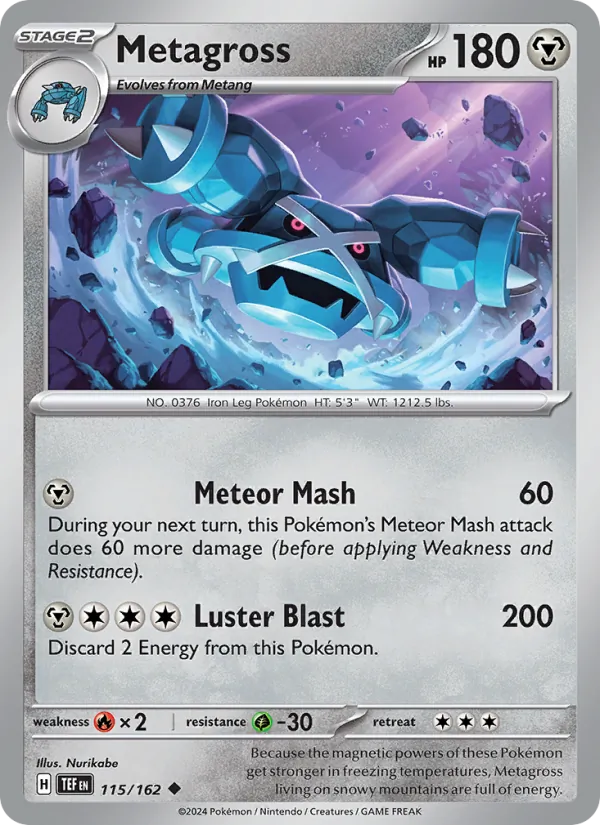 Kartu Metagross dari Temporal Forces, nomor 115/162