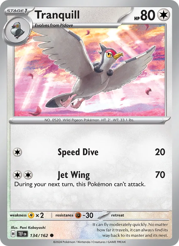 Kartu Tranquill dari Temporal Forces, nomor 134/162