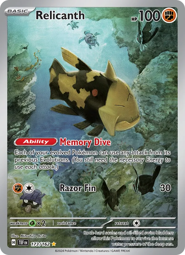 Relicanth card from Temporal Forces, number 173/162