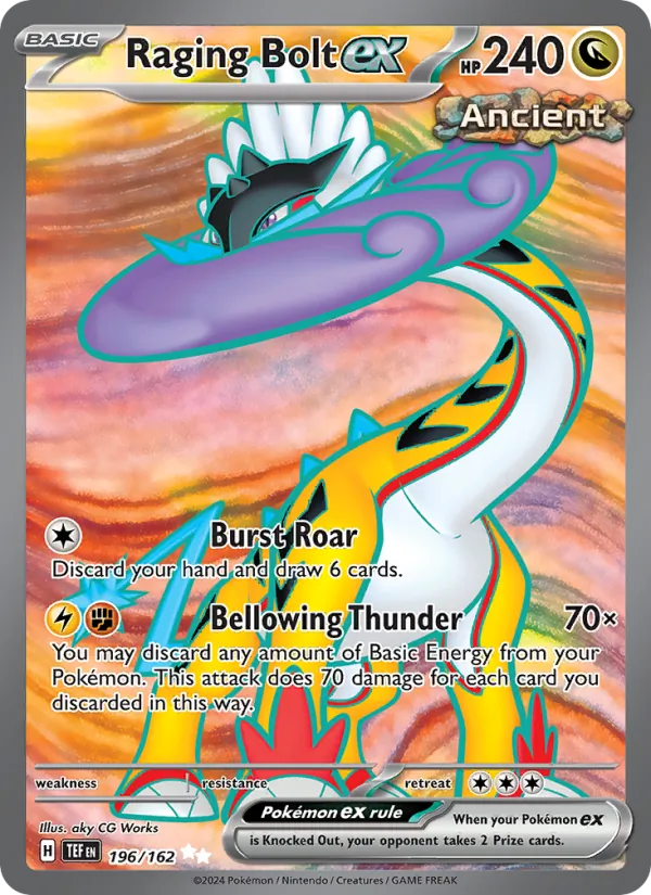 Kartu Raging Bolt ex dari Temporal Forces, nomor 196/162