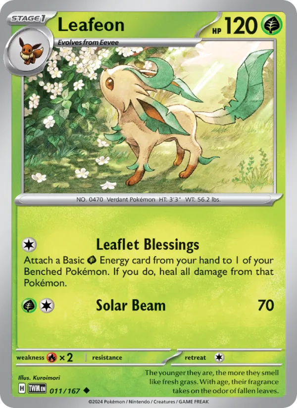 Kartu Leafeon dari Twilight Masquerade, nomor 011/167
