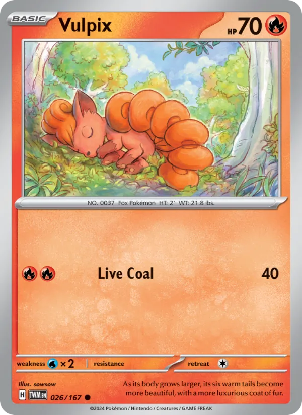 Kaart Vulpix uit Twilight Masquerade, nummer 026/167