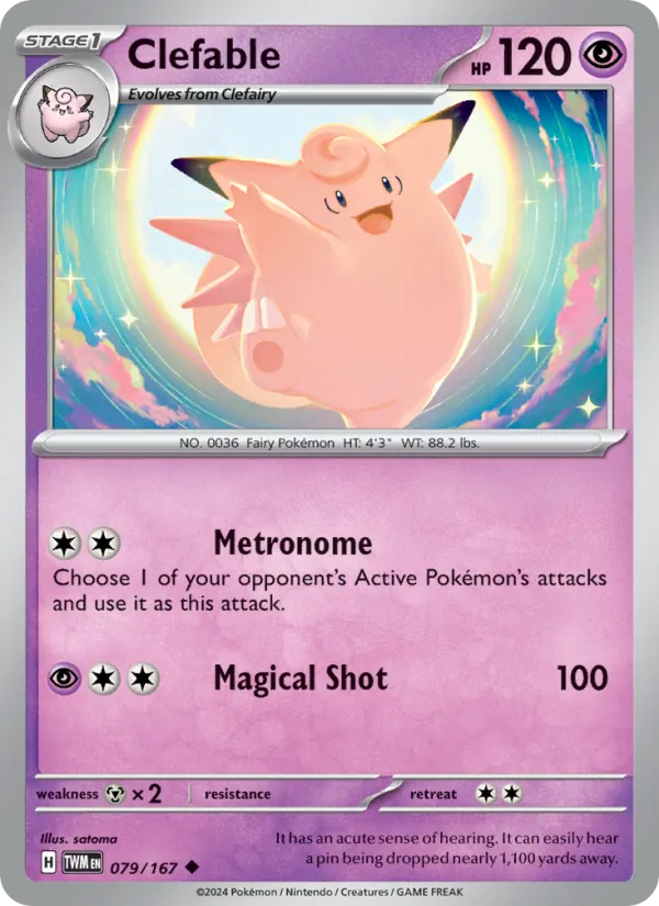 Kartu Clefable dari Twilight Masquerade, nomor 079/167
