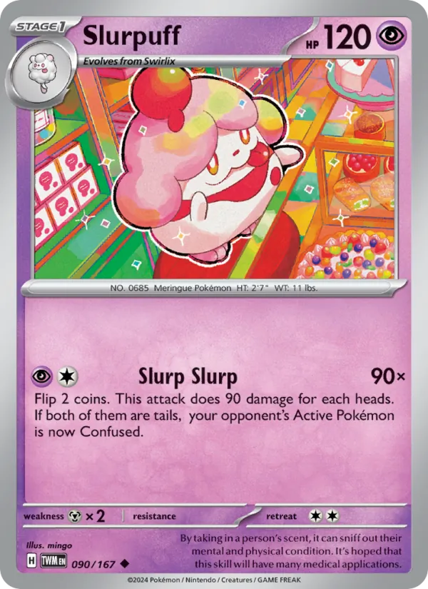 Kaart Slurpuff uit Twilight Masquerade, nummer 090/167