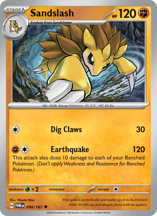 Kaart Sandslash uit Twilight Masquerade, nummer 098/167