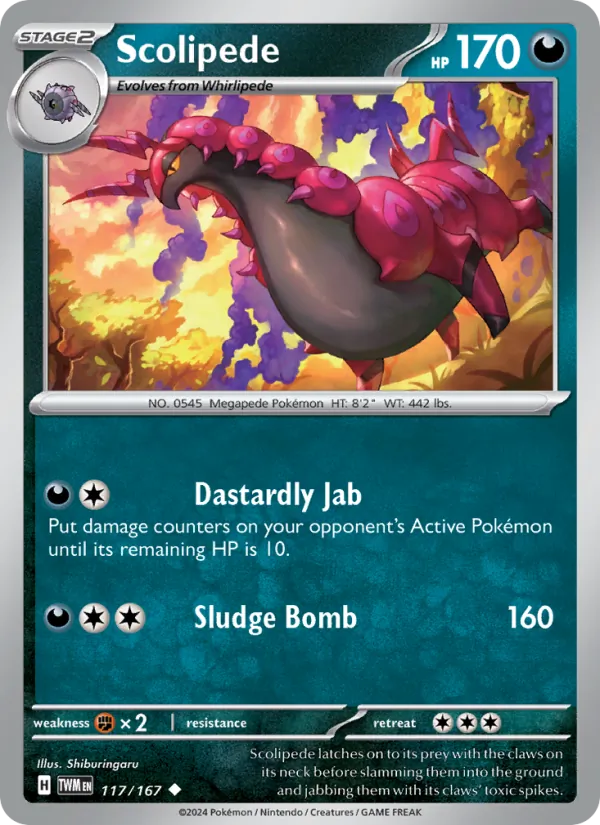 Kaart Scolipede uit Twilight Masquerade, nummer 117/167