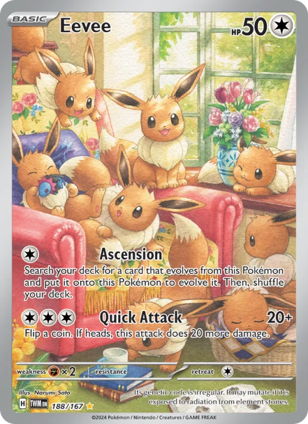Eevee card from Twilight Masquerade, number 188/167