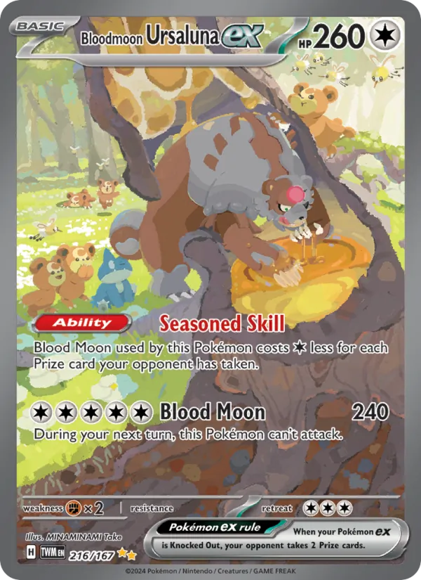 Bloodmoon Ursaluna ex card from Twilight Masquerade, number 216/167
