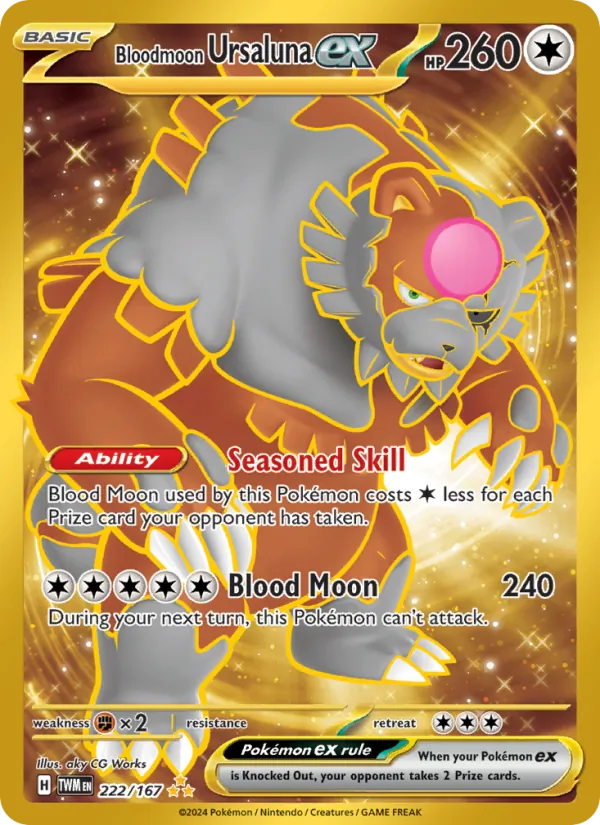 Bloodmoon Ursaluna ex card from Twilight Masquerade, number 222/167